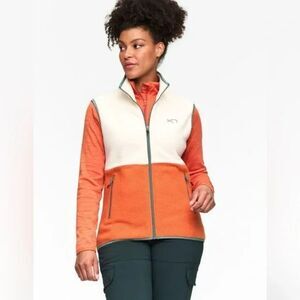 Kari Traa Ane Midlayer Fleece Vest, Orange White, Small, New